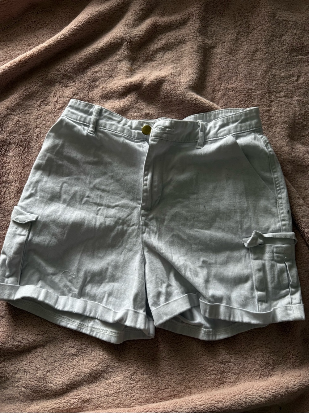 Women’s White Cargo Pocket Shorts